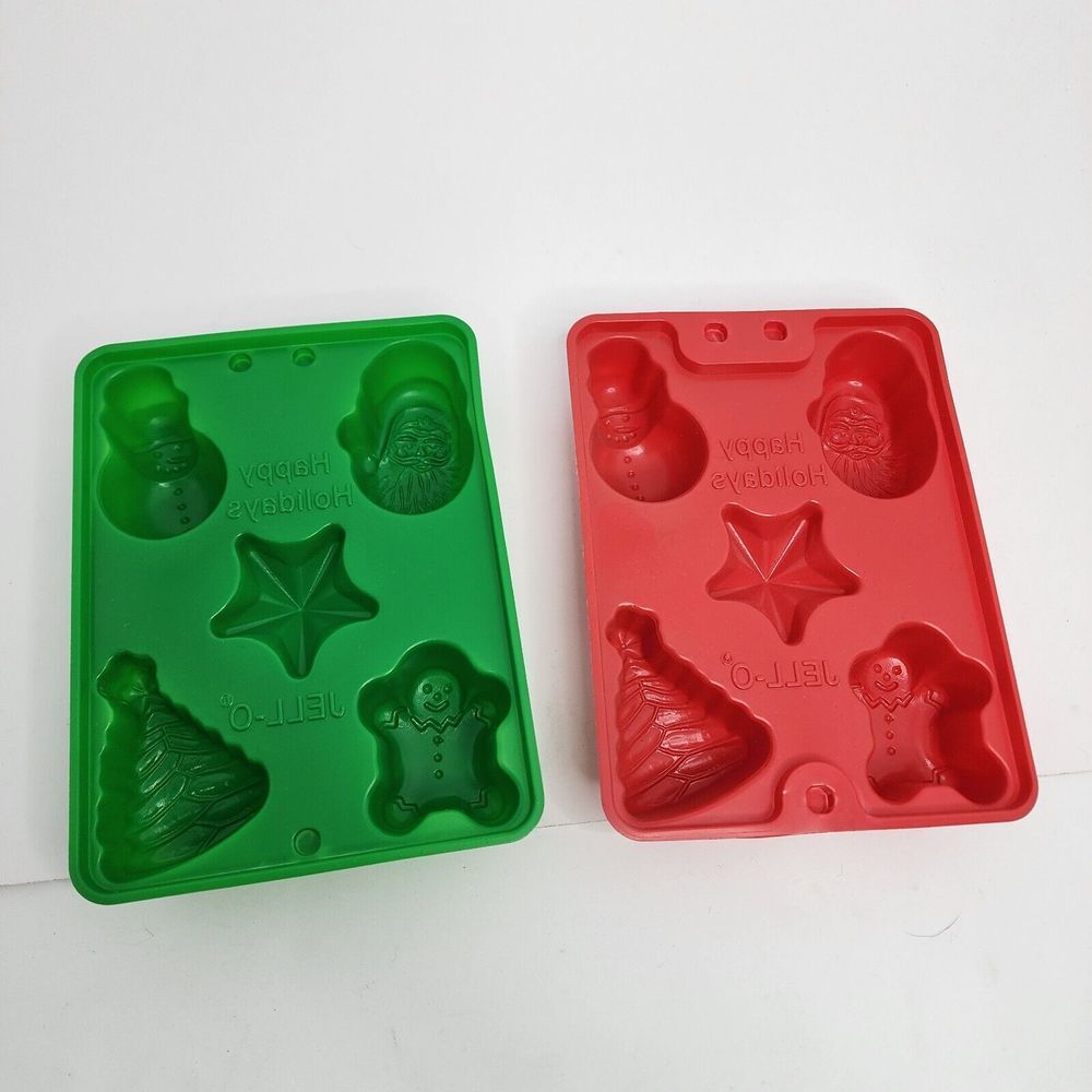 Jello Jigglers Christmas Molds Christmas Santa Frosty Tree Bell Holiday Lot of 2